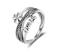 GIVUFUN Women 4 Leaves Clover Adjustable Ring for Birthday Wedding