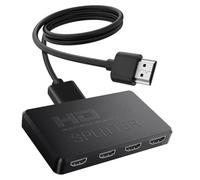 GIWFBQTR 1 in 4 Out 4K -Compatible Splitter 1x4 Video Splitter HDTV Splitter Audio Sync for TV Boxs HDTV DVD Laptop Monitor