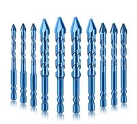 GIWFBQTR 10Pcs Crooked Head Eccentric Drill 10-Piece Multi-Purpose Drill Set, Focused on Glass Concrete, for Ceramics, Brick