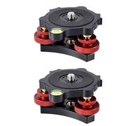 GIWFBQTR 2pcs Tripod Leveling Base, Camera Leveler Tripod Leveler 3- Tri-Wheel Head 3/8in Thread +/-5° Precision Adjustment