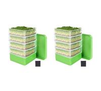 GIWFBQTR 2X Bean Seed Germination Kit, Micro-Green Plant Growing Tray, Drain Tray, Four-Tier Stackable Sprout Growing Kit