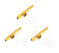 GIWFBQTR 3X Kazoo Aluminum Alloy Metal with 15 Pcs Gifts Flute Diaphragm for Children Music-Lovers-Gold