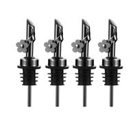 GIWFBQTR 4 Pcs Olive Oil Dispenser Spout Oil Pour Spouts Wine Stopper Replacement with Leak-Proof Design Bottle Pourers Black