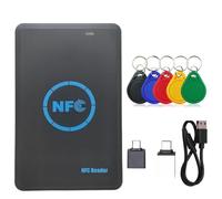 GIWFBQTR 5 Frequency RFID Smart Chip Duplicator+5xUID Keychain NFC Reader Copier IC/ID 13.56M 125K/ HID 125K Token Writer Clone