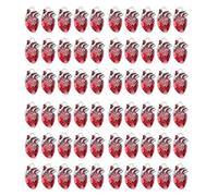 GIWFBQTR 60Pcs Heart Charms Bulk Alloy Anatomical Charms Red Enamel Metal Antique Silver Gothic 3D Organ Hearts Halloween Charms