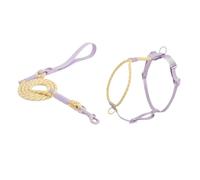 GIWFBQTR Kawaii Summer Cooling Pet Harness Leash Set for Medium Large Dogs No Pull Nylon Adjustable Dog Harness Suit French M