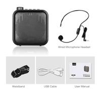 GIWFBQTR Loudspeaker Portable Voice Amplifier Mini Audio Speaker with Microphone Rechargeable Ultralight for Teachers