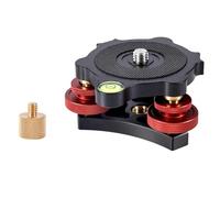 GIWFBQTR Tripod Leveling Base with 3/8 to 1/4 Bracket Adapter, Aluminum Alloy Camera Leveler for Macro-Panoramic Photography LP64