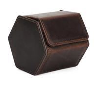 GIWFBQTR Watch Storage Case Hexagonal Box Crazy Horse Cowhide Watches Diamond Outdoor Travel