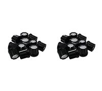 Giwnhvx 0Degree Guitar Pot Knob Bass Guitar Amp Knobs Buttons D-Type Shaft Potentiometer Pots Knobs, Cap Silver Top, Pack of 24