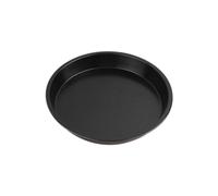 Giwnhvx 1 PCS Round Pizza Mould Plate Pizza Pan Carbon Steel Deep Tray Non-Stick Mold Baking Mould Tray 7In Black