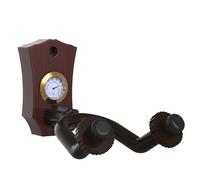 Giwnhvx 1 Piece 2-In-1 Guitar Wall Mount with Hygrometer Humidity Meter Dark Wood Color Guitar Wall Hanger Stringed Instrument Holder Wall Hook