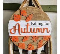 Giwnhvx 1 Piece Fall Stencils 12In Round Thanksgiving Stencil As Shown Wooden For Door Sign Hanger Wreath Wood Fabric