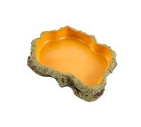 Giwnhvx 1 Piece Reptile Feeding Bowls Terrarium Plate Reptile Feeder Amphibian Feeding Bowl Resin for Frog Tortoise Bearded Dragon Turtle,L