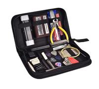 Giwnhvx 1 Set Guitar Tool Kit with Carry Bag Repair Tools String Action Ruler Luthier File Guitar Bridge Pins for Guitar Ukulele, Easy to Use Fine Workmanship