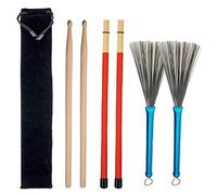 Giwnhvx 1 Set New Aluminum Alloy Handle Retractable Loop End Wire Brushes Drum Sticks for Jazz Drum Stick,Blue