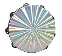 Giwnhvx 10 Inch Hand-Cranked Tambourine, Double Row Tambourine, Dance Tambourine, Orff Instrument Hand Drum