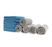 Giwnhvx 10 Packs of Cooling Towels, Sports Towels for Cooling and Feeling Cool, for Travel, Camping, Outdoor Work Gray+Blue