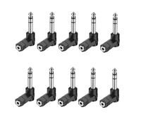 Giwnhvx 10 PCS Right Angled 6.35mm Male to 3.5mm Female Audio Adapter Converter Extender Stereo Headphone Audio Jack Plug Easy Install