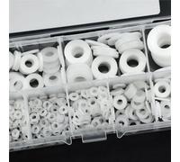 Giwnhvx 1000Pcs White Nylon Flat Washer Gasket Set M2 M2.5 M3M4M5 M6 M8 M10 Plastic Sealing O-Rings Assortment Kit Fastener
