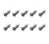 Giwnhvx 10pcs 1/4 Inch Chrome Cylinder Flush Mount Jack for Electric Guitar Bass