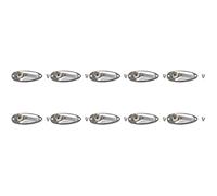 Giwnhvx 10Pcs Boat Guitar Jack 1/4 Inch Input Output Jack Plate Socket 6.35mm Chrome Silver for FD Strat Style Guitar Parts