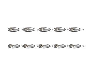 Giwnhvx 10Pcs Boat Guitar Jack 1/4 Inch Input Output Jack Plate Socket 6.35mm Chrome Silver for FD Style Guitar Parts