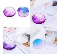 Giwnhvx 12 Pack Round Silicone Coaster Molds,Clear Epoxy Molds for Casting with Resin,Concrete,Cement and Polymer Clay