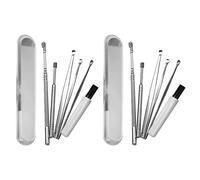 Giwnhvx 12Pcs Ear Pick Set Stainless Steel Earpick Ear Wax Curette Remover Ear Cleaner Spoon Spiral Ear Clean Tool with Case