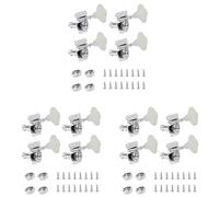 Giwnhvx 12Pcs Guitar Tuning Pegs Electric Bass Tuner Peg Guitar Open Gear Tuning Pegs Machine Heads for Silver