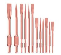 Giwnhvx 12PCS Rose Gold Reinforced Electric Hammer Chisel Set Point Groove Gouge Drill Bit for Concrete Masonry Slotting Tool