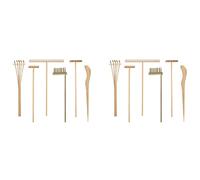 Giwnhvx 12X Mini Japanese Rake Bamboo Tool Set, Wooden Sand Play Therapy Toy Kit