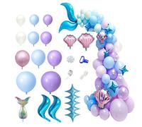 Giwnhvx 136Pcs Little Mermaid Tail Latex Balloon Set Garland Arch Kit Happy Birthday Party Wedding Decorations