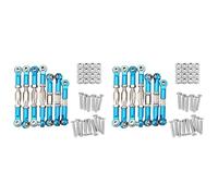 Giwnhvx 14x for 144001 1/14 RC Car Spare Parts Metal Linkage Servo Pull Rod Steering Tie Rod Set,Blue