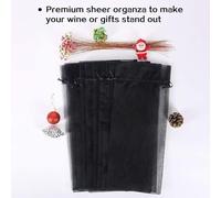 Giwnhvx 150Pcs Black Organza Wine Bottle Bags, Sheer Mesh Bottle Gift Pouches Wine Covers Dresses with Drawstring for Halloween