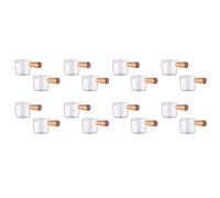 Giwnhvx 16PCS Transparent Glass Creamer with Wooden Handle, Mini Coffee Milk Creamer Pitcher. 50Ml