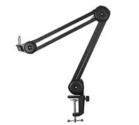 Giwnhvx 1Set Foldable Live Desktop Microphone Metal Stand with Built-in Spring Cantilever Stand Black,A