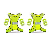Giwnhvx 2 Pcs Reflector Vest - High Visibility Bicycle Vest with Adjustable Fastener and 8 Reflector Jogging