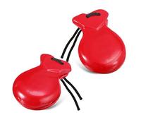 Giwnhvx 2 PCS Spanish Castanets with String About 8.8x6.5x3cm Traditional Wood Hand Percussion Castanets