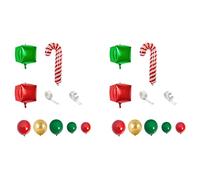 Giwnhvx 2 set Christmas Balloon Arch Green Gold Red Box Candy Balloons Garland Cone Explosion Star Foil Balloons