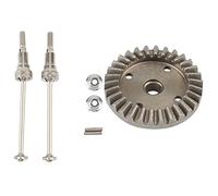 Giwnhvx 2 Set RC Car Part: 1 Set Metal Rear Drive Shaft Dogbone & 1 Set Metal Differential Driving Gears