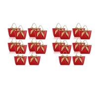 Giwnhvx 20 Pcs Gift Bag with Handle Paper Favor Bag Present Wrap Snack Bag with Bow Ribbon Present Favor Bags Red