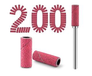 Giwnhvx 200 Pcs Nail Drill Bits Small Sanding Bands with 3.1mm Mandrel Bit, 180 Fine Grit Mini Sanding Bands Nail File