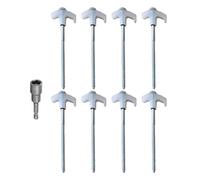 Giwnhvx 200mmx8pcs Metal Tent Spikes Camping Pegs Drill in Ground Anchors Spiral Screw with Hex Socket Stakes Camping Stakes B