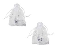 Giwnhvx 200Pcs 9X12cm Butterfly Organza Jewelry Gift Pouch Candy Pouch Drawstring Wedding Favor Bags White