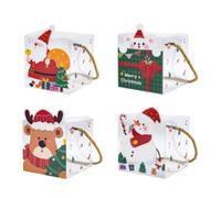 Giwnhvx 20PCS Christmas PVC Square Clear Candy Gift Box Gifts Packaging Box New Year Merry Christmas Decor Navidad Supplies