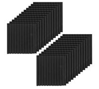 Giwnhvx 24 Pcs Black Acoustic Panels Soundproofing Foam Acoustic Tiles Studio Foam Sound Wedges 2.5 x 30 x 30cm