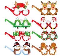 Giwnhvx 24Pcs Christmas Glitter Party Glasses Frames with Decorations Accessories for Christmas Party Favors