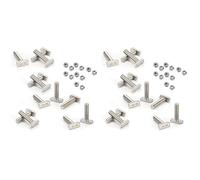 Giwnhvx 24Pcs T Slot Bolt Replacement,M10 x 25 Screws, A2-70 Rail Track Screws Track Nuts with 24 Flange Nut