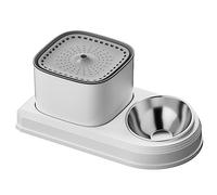 Giwnhvx 2in1 Pet Water Fountain Automatic Cats Drinker and Feeding Bowl Recirculate Filtering Pet Cats Drinking Water Dispenser More Worry-Free and Safe